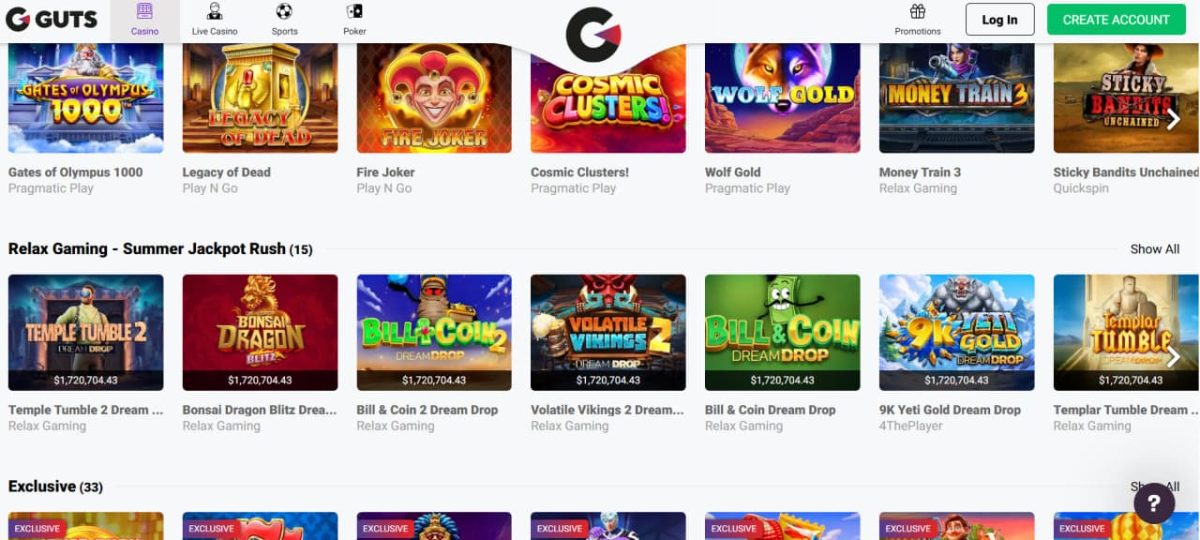 Guts Casino : Bonuses, Interac Payouts image 1